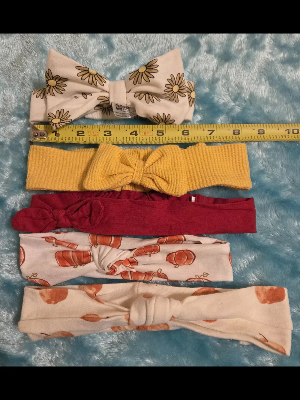 Infant Floral & Fruit Pattern Headband Set - Yellow, Orange, and Cream